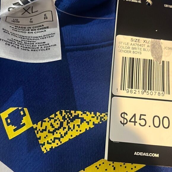 Adidas Game in” Hoodie - BOYS Size XL - NEW - Picture 3 of 3